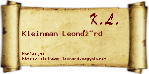 Kleinman Leonárd névjegykártya