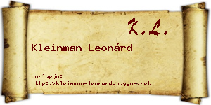 Kleinman Leonárd névjegykártya